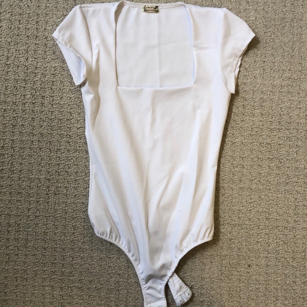 Free People White short sleeve Bodysuit